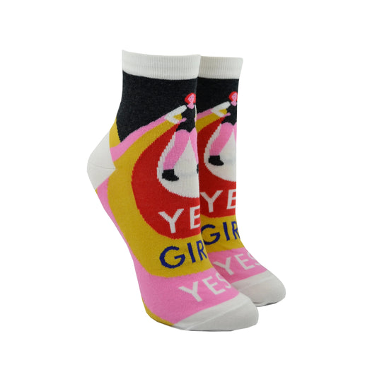 BlueQ Women's Ankle Socks - Yes, Girl, Yes!