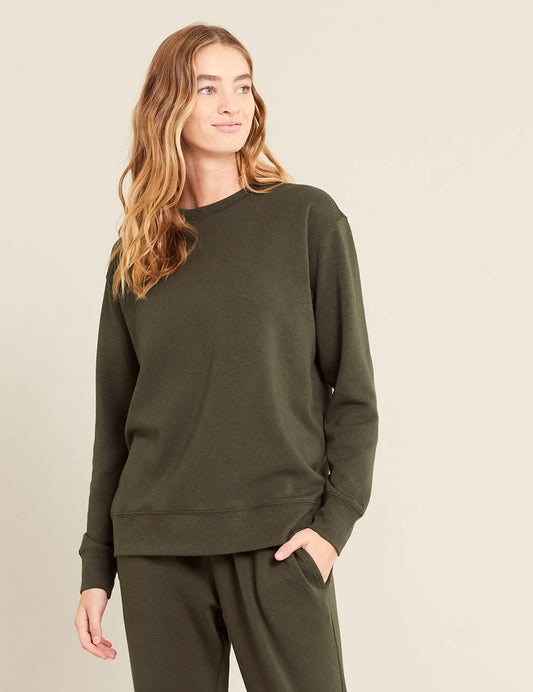 Boody Unisex Crew Neck Sweater - Dark Olive