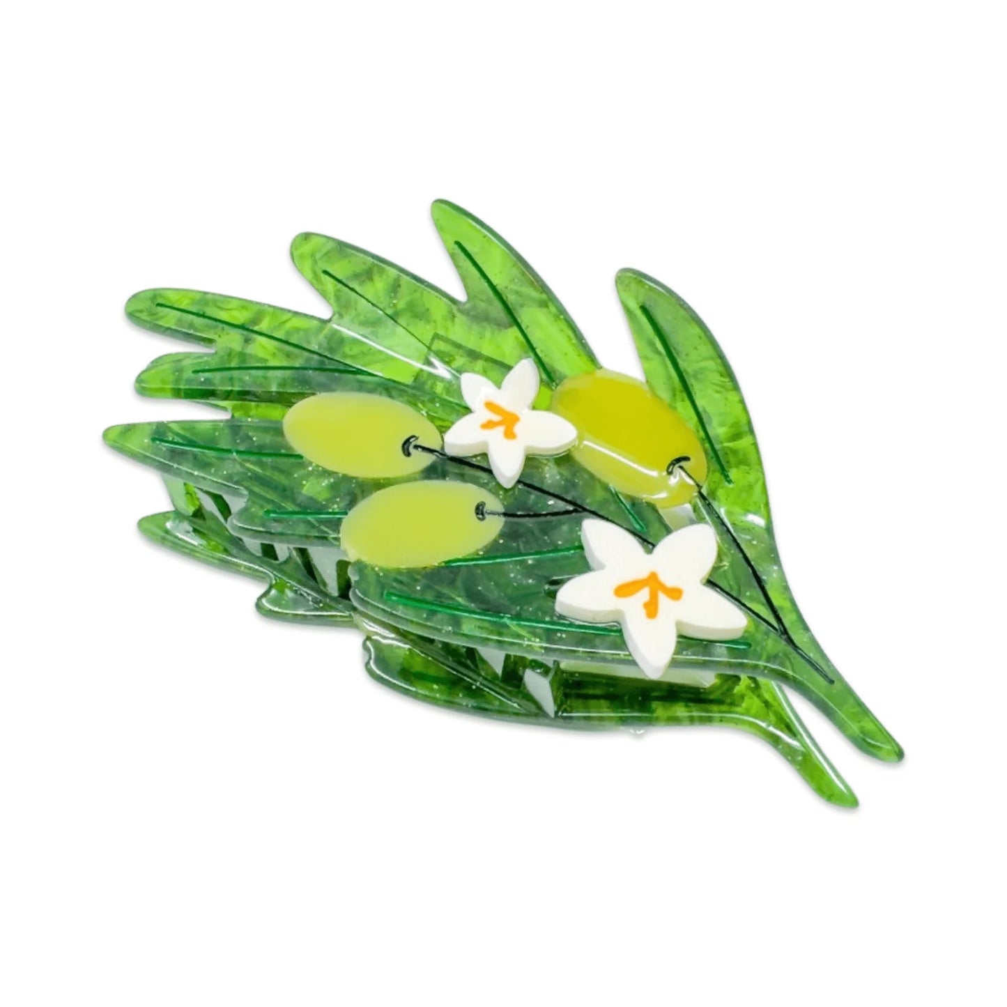 Jenny Lemons Large Claw Clip - Olive Branch