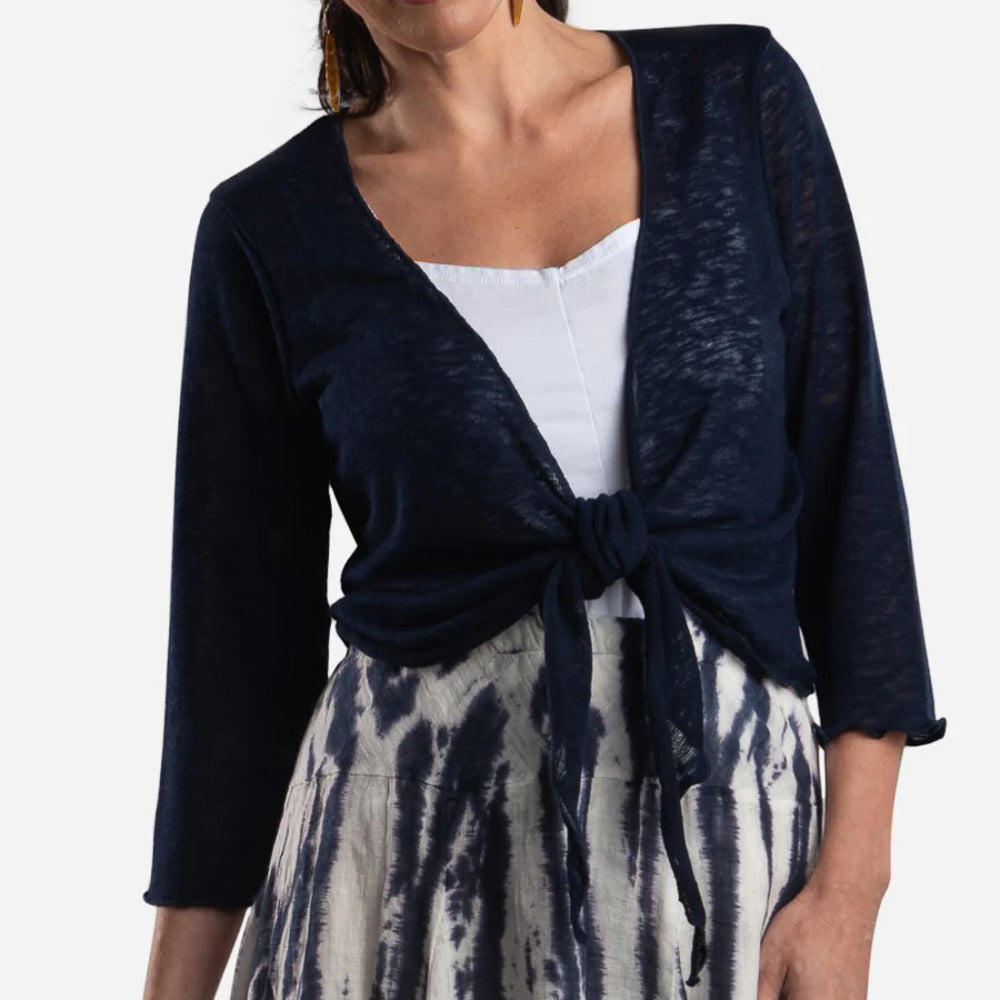 Luna Luz Cropped Sweater - Navy