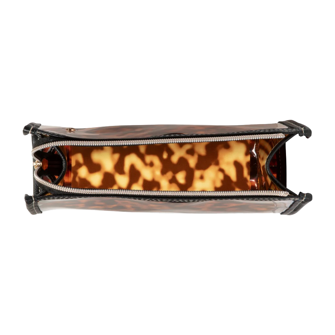 Stephanie Johnson - Medium Zip Cosmetic Case - Clear Tortoise