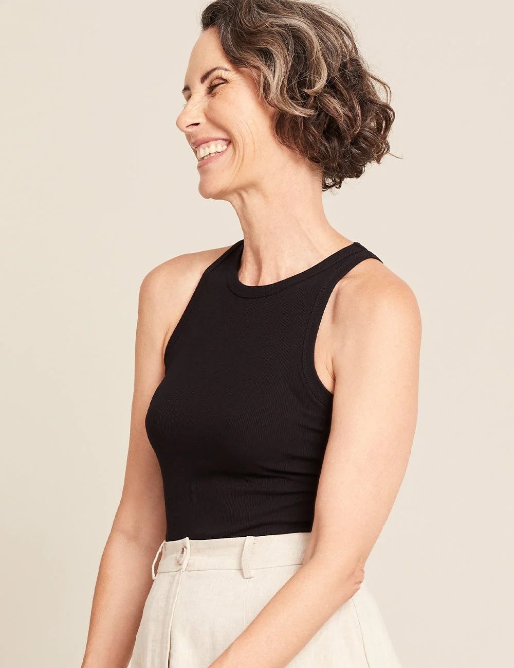Boody Ribbed Racerback Tank - Black