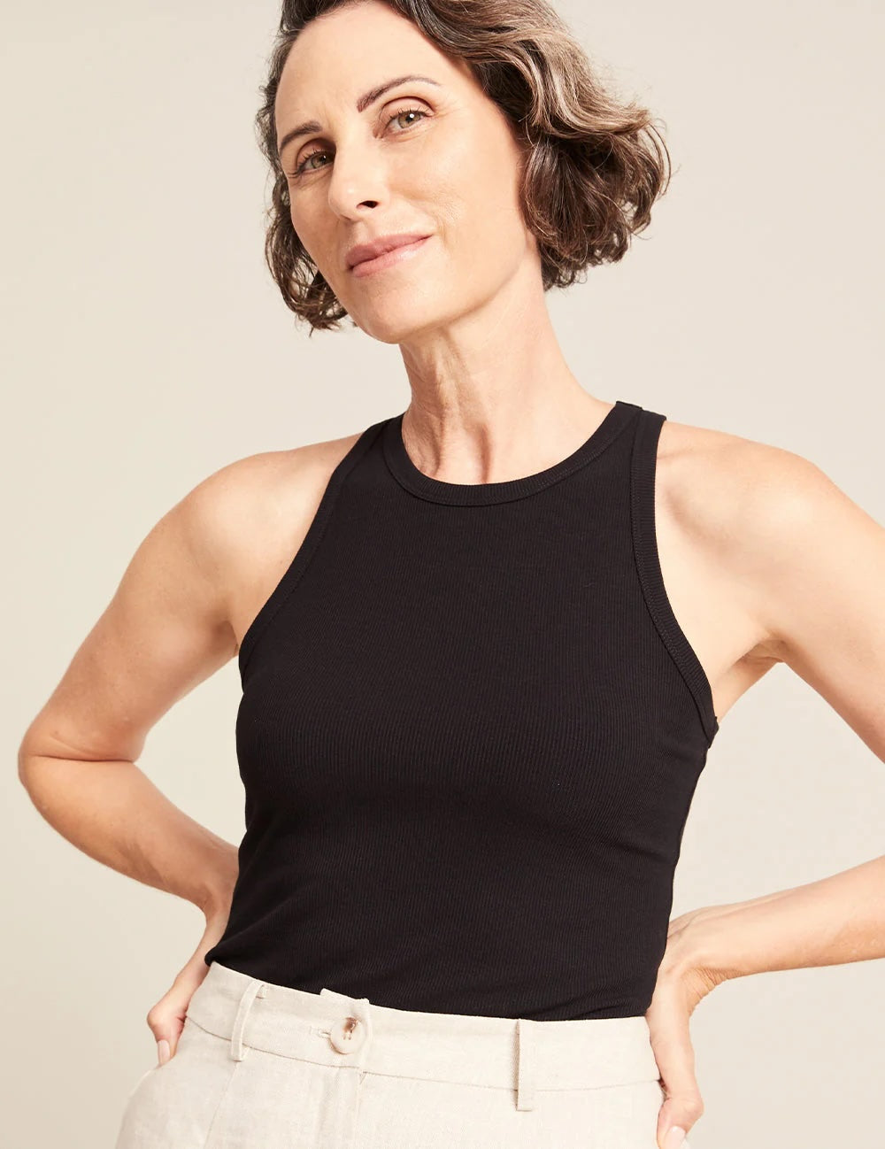 Boody Ribbed Racerback Tank - Black