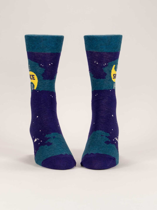 BlueQ Men's Crew Socks - Big Space Nerd