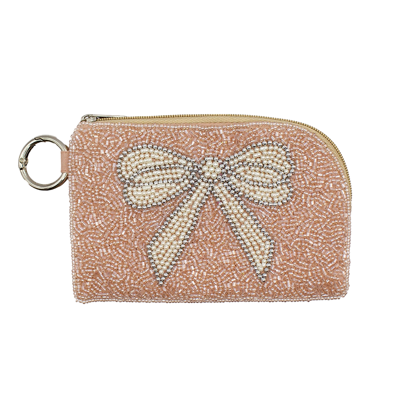 La Chic Designs Beaded Keyring Pouch - Bow