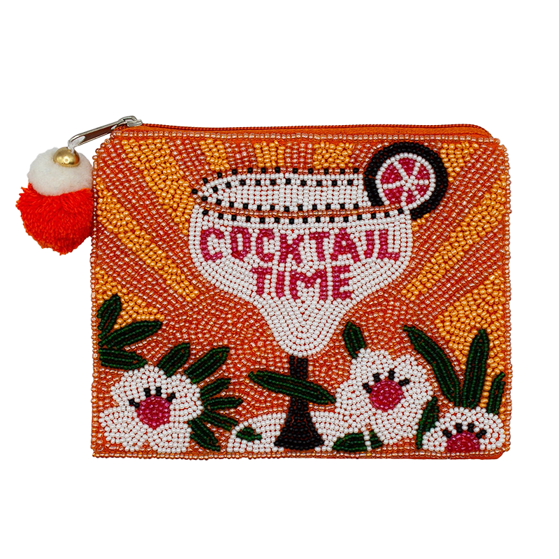 La Chic Designs Beaded Coin Purse - Cocktail Time