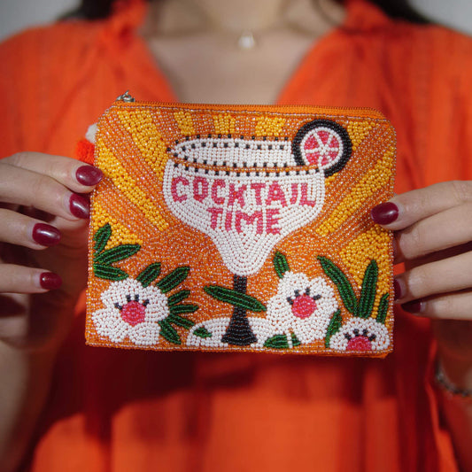 La Chic Designs Beaded Coin Purse - Cocktail Time