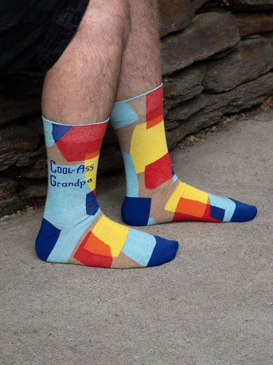 BlueQ Men's Crew Socks - Cool Grandpa