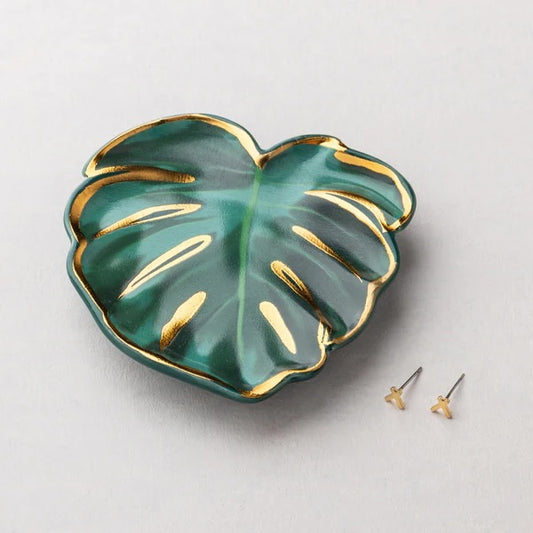 Scout Jewelry Dish & Stud Earring Set - Leaf
