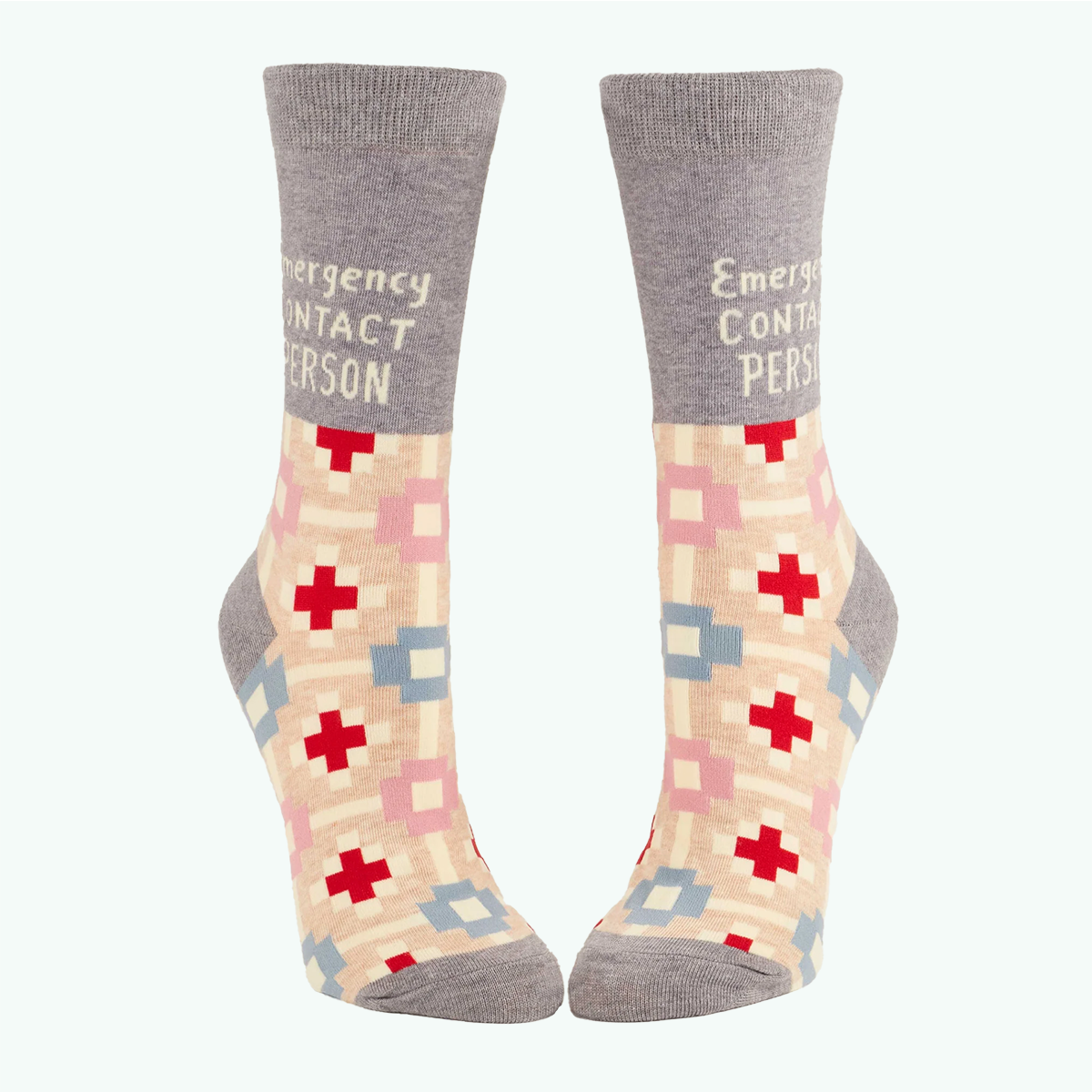 BlueQ Women's Crew Socks - Emergency Contact Person