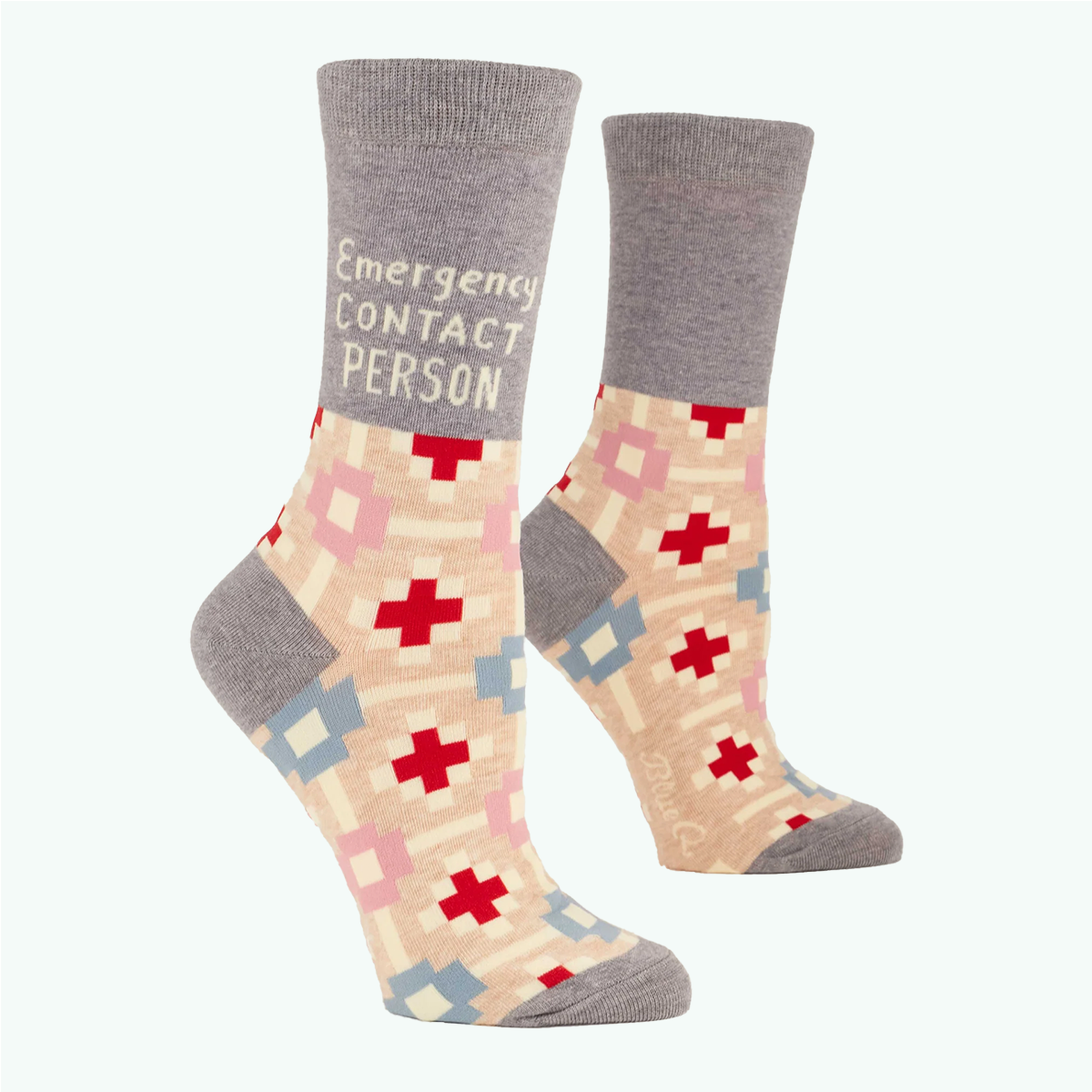 BlueQ Women's Crew Socks - Emergency Contact Person