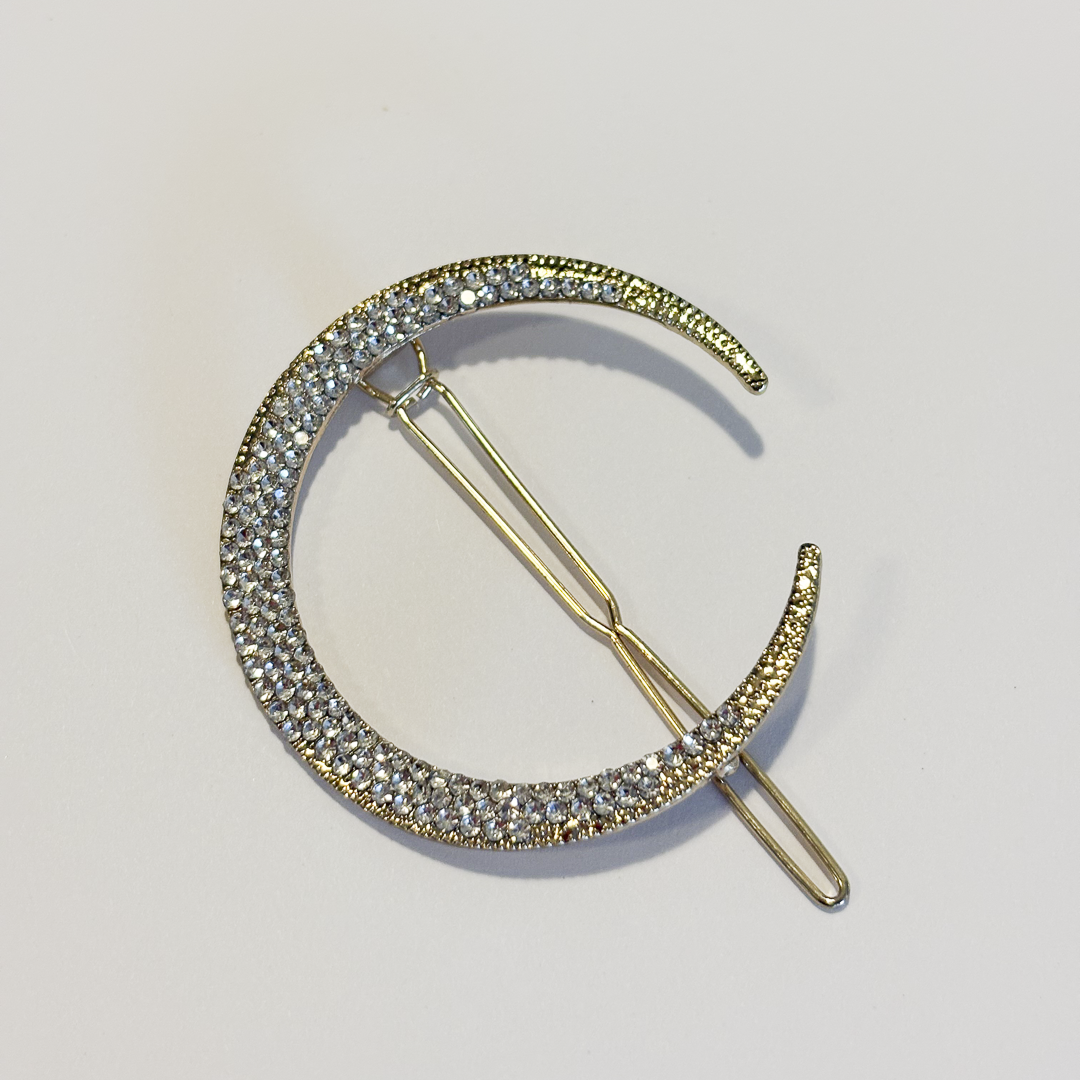 Étoiles Crescent Moon Barrette - Large