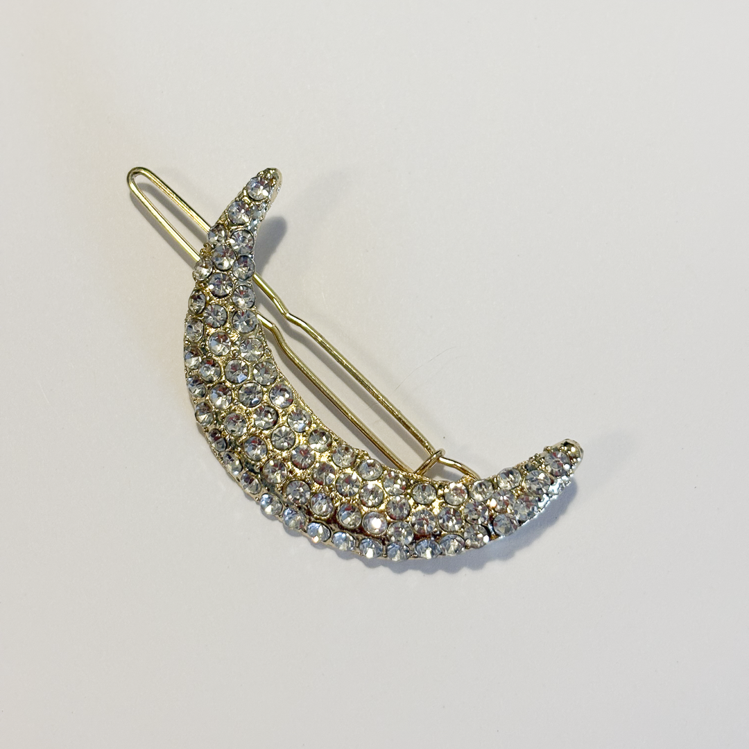 Étoiles Crescent Moon Barrette - Medium