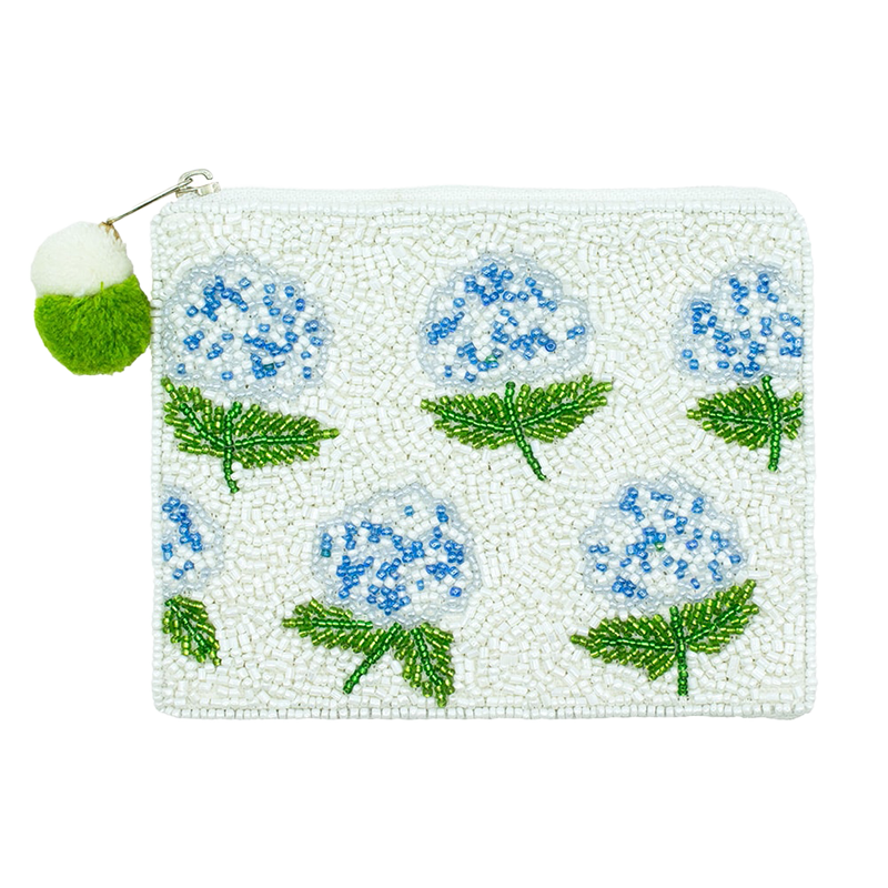 La Chic Designs Beaded Coin Purse - Hydrangeas