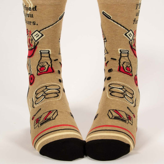 BlueQ Men's Crew Socks - I'll Feed All You