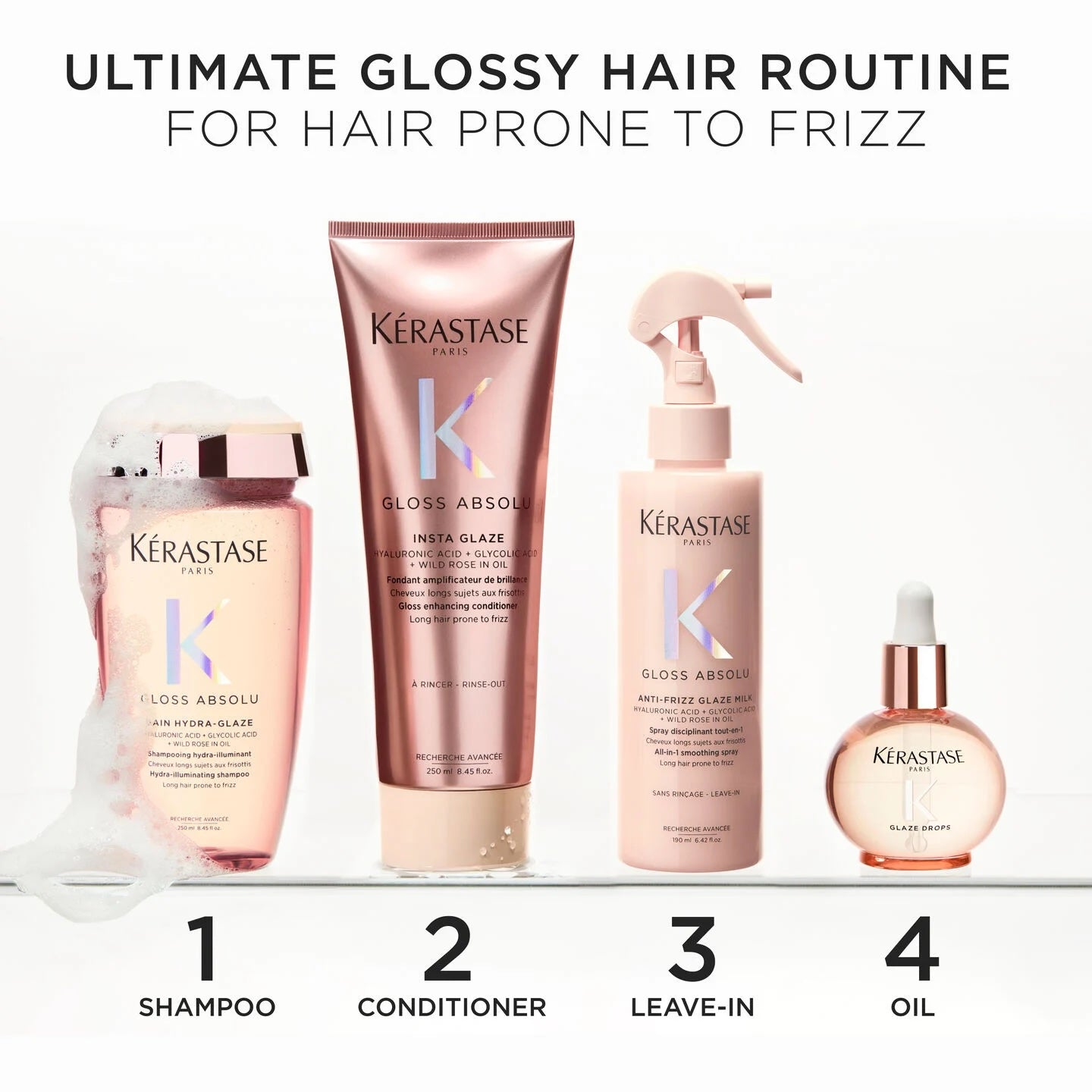Kérastase Gloss Absolu Anti-Frizz Glaze Milk · All-in-1 Smoothing Spray