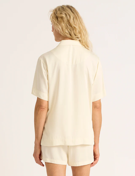 Boody Vegan Silk - Short Sleeve Sleep Shirt - Pearl