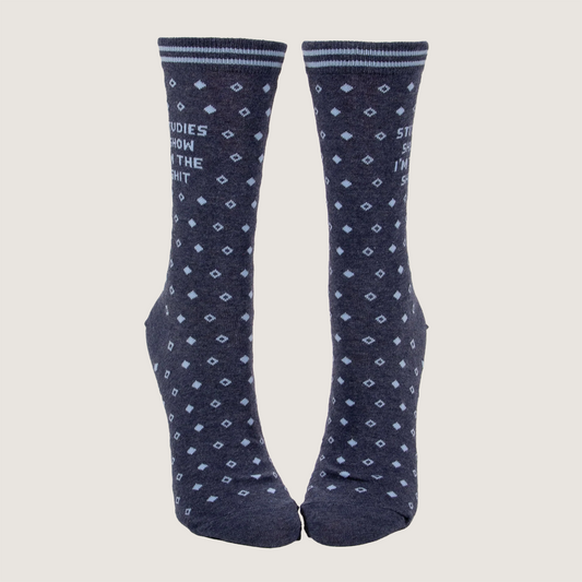 BlueQ Women's Crew Socks - Studies Show
