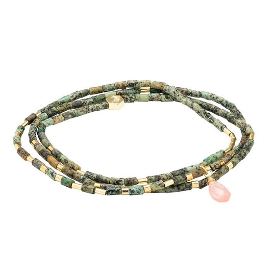 Scout Teardrop Stone Wrap Collection - African Turquoise, Watermelon & Gold