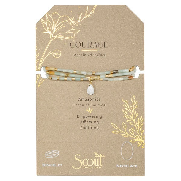 Scout Teardrop Stone Wrap Collection - Amazonite, Howlite & Gold
