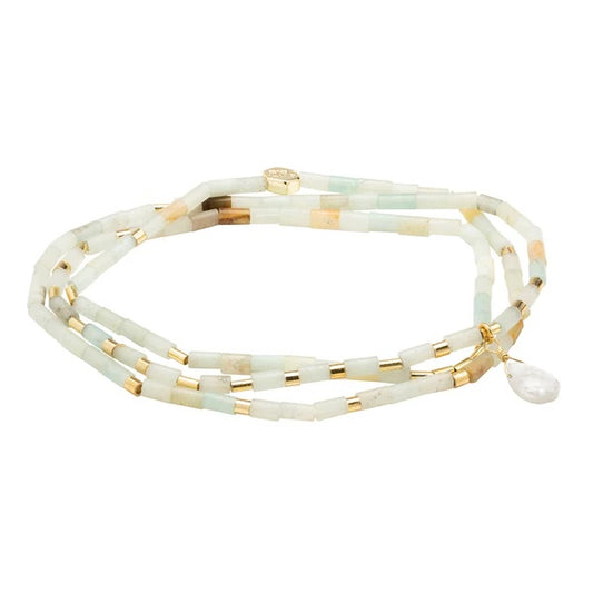 Scout Teardrop Stone Wrap Collection - Amazonite, Howlite & Gold