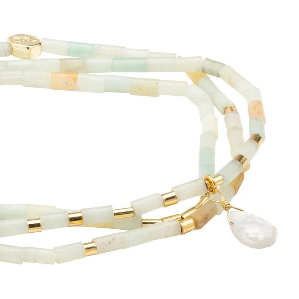 Scout Teardrop Stone Wrap Collection - Amazonite, Howlite & Gold