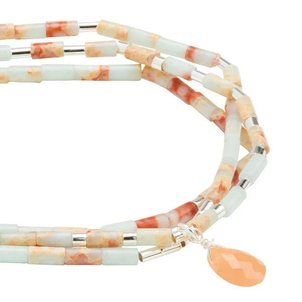 Scout Teardrop Stone Wrap Collection - Aqua Terra, Sunstone, & Silver