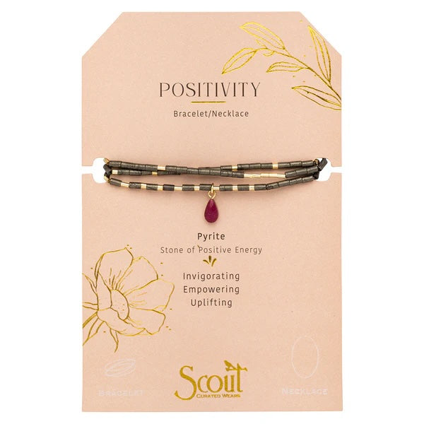 Scout Teardrop Stone Wrap Collection - Pyrite, Fuchsia & Gold