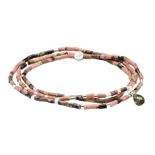 Scout Teardrop Stone Wrap Collection - Rhodonite, Pyrite, & Silver