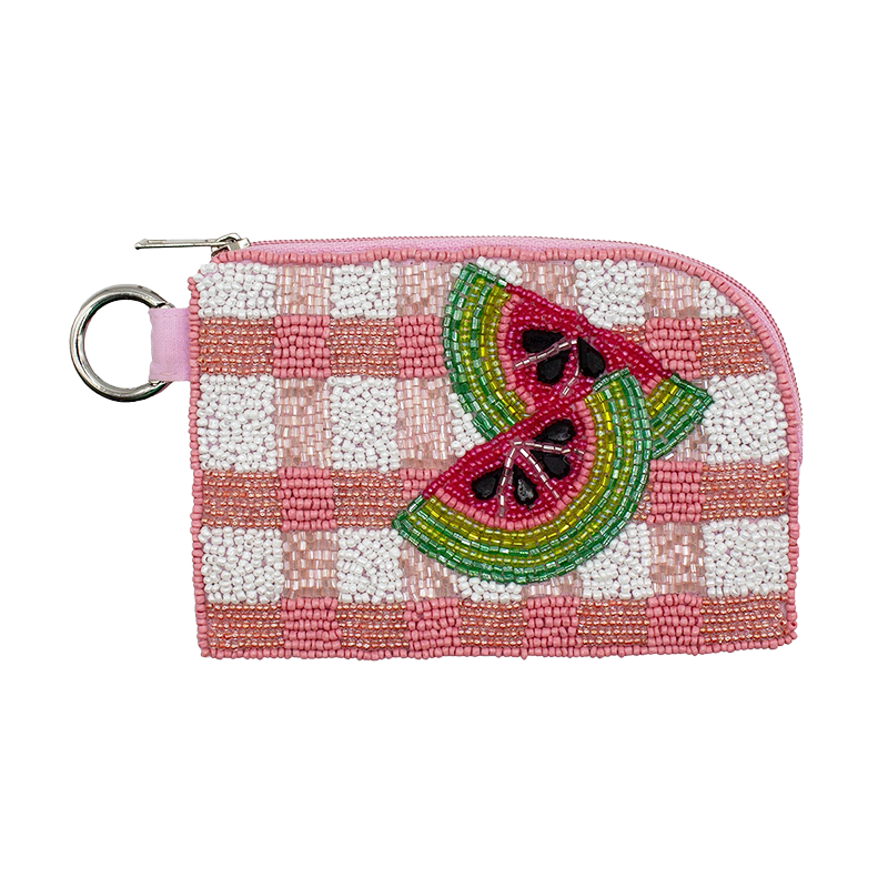 La Chic Designs Beaded Keyring Pouch - Watermelon