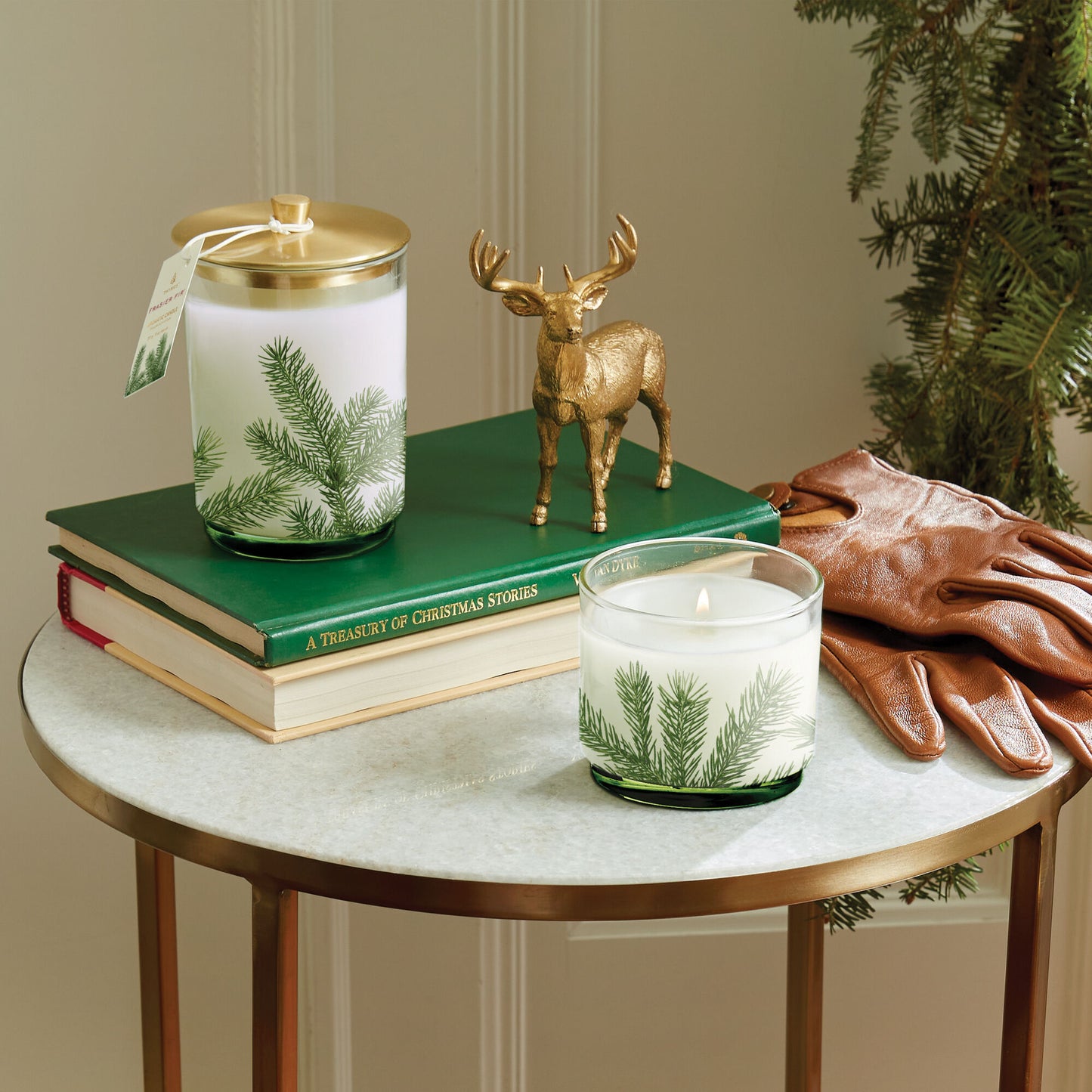 Thymes Frasier Fir Small Pine Needle Luminary Candle