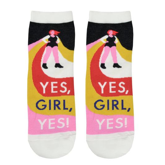 BlueQ Women's Ankle Socks - Yes, Girl, Yes!