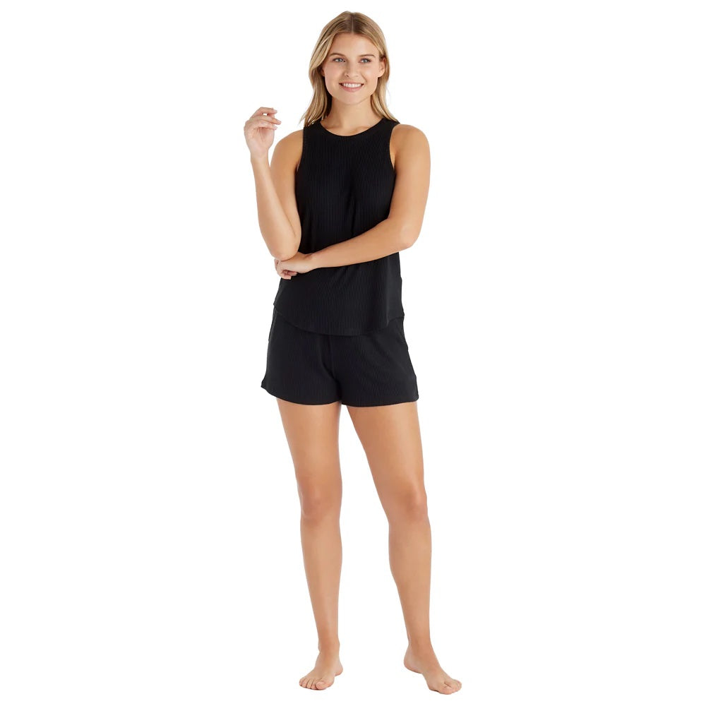 Softies Rib Dream Racerback Short Set - Black