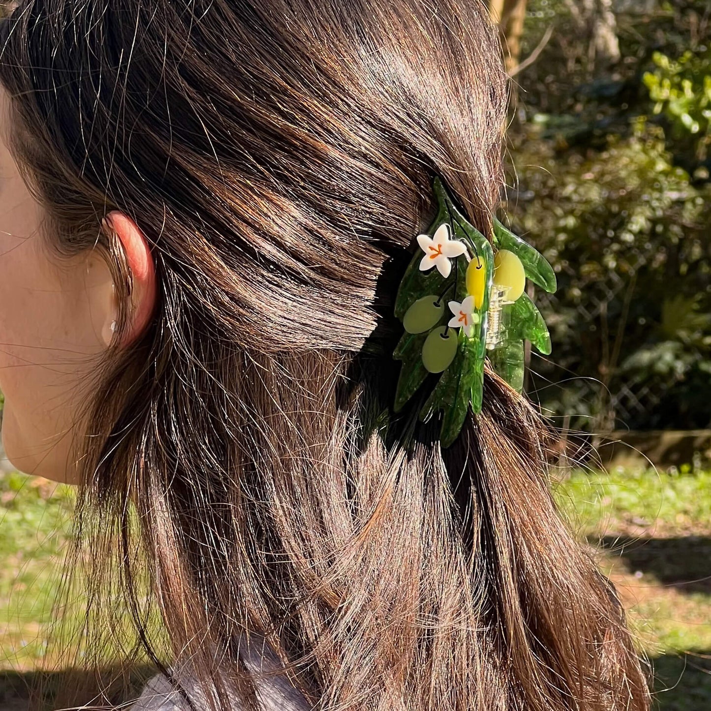 Jenny Lemons Large Claw Clip - Olive Branch