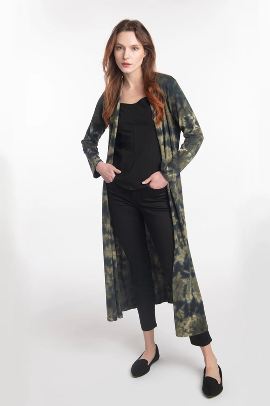 Luna Luz Four Seasons Duster - Black/Olive Tie Dye