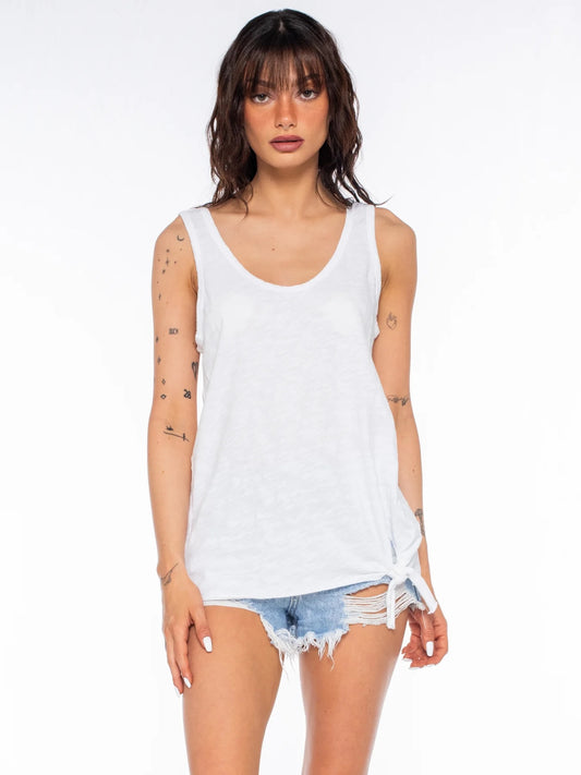 Wilt Side Tie Tank - White