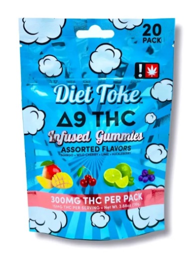 Diet Toke | 15mg Δ9 Gummies | 20 ct. Pack