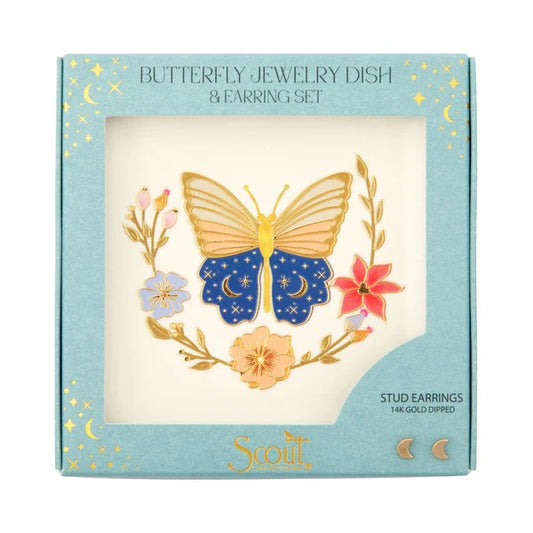 Scout Jewelry Dish & Stud Earring Set - Butterfly