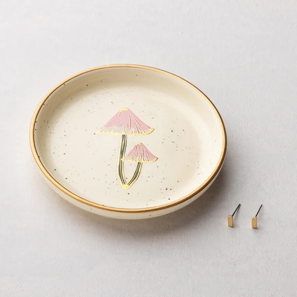 Scout Jewelry Dish & Stud Earring Set - Mushroom