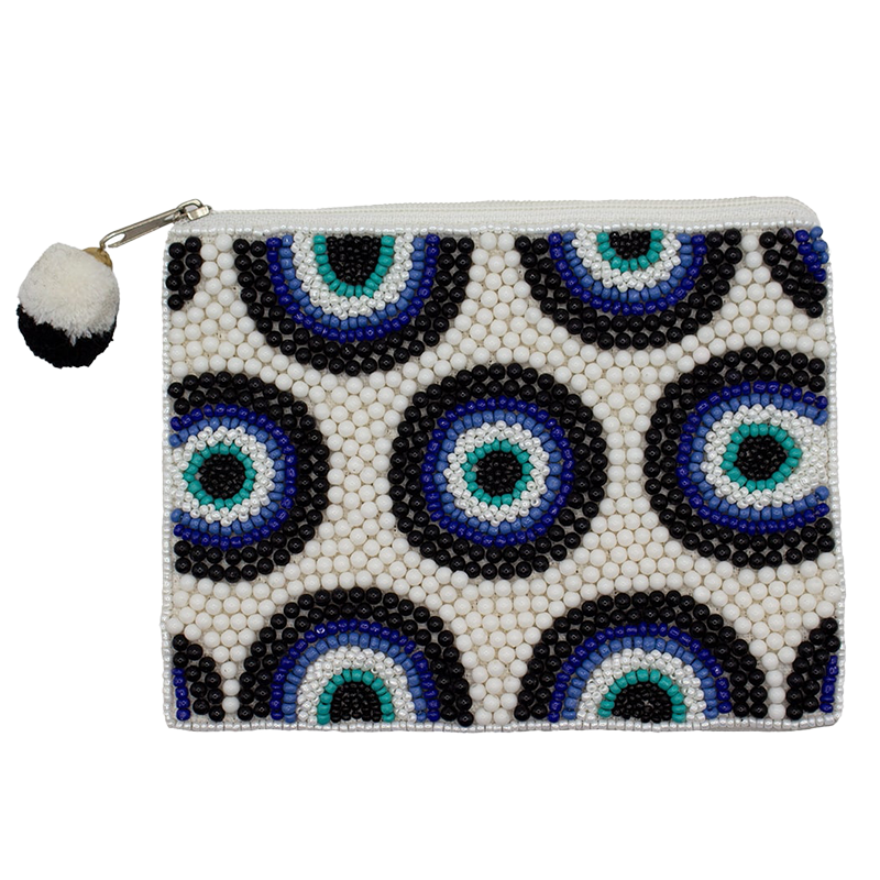 La Chic Designs Beaded Coin Purse - Evil Eye