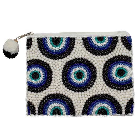 La Chic Designs Beaded Coin Purse - Evil Eye