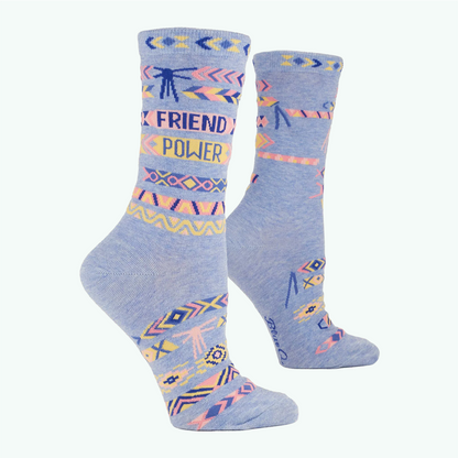 BlueQ Women's Crew Socks - Friend Power