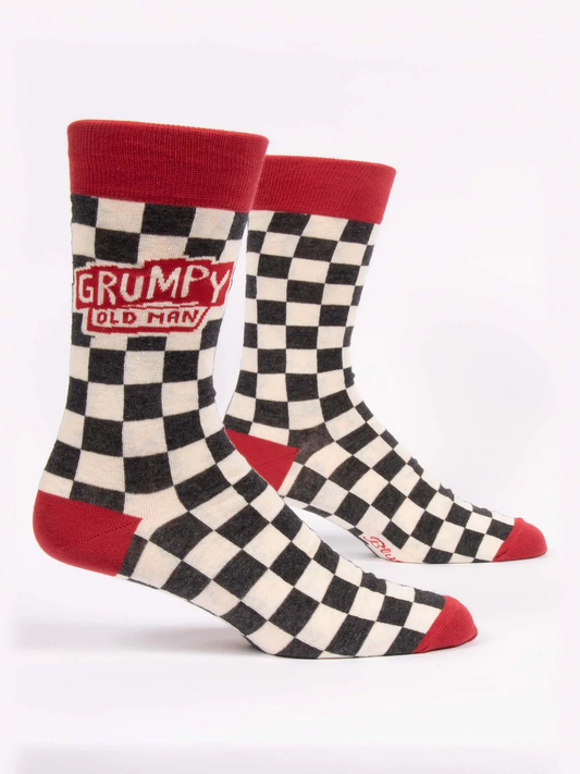 BlueQ Men's Crew Socks - Grumpy Old Man