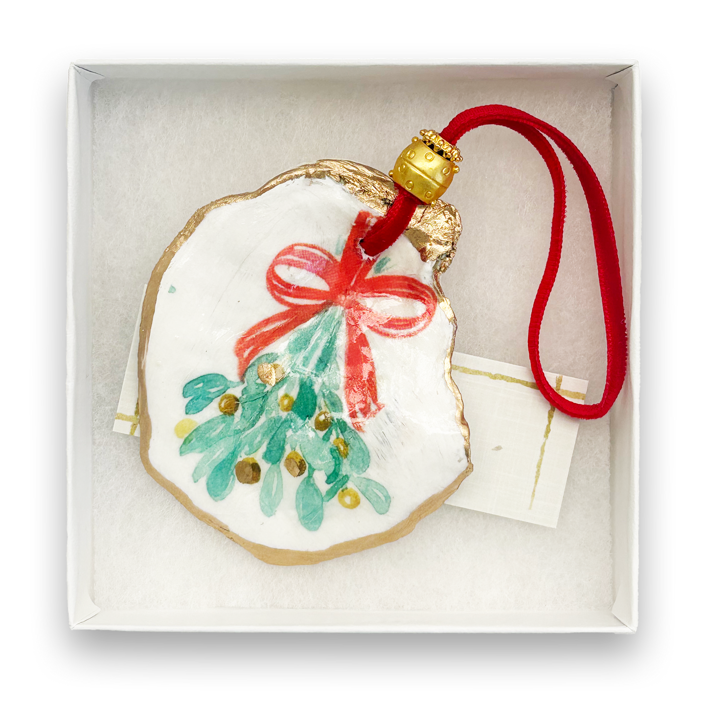 Oyster Shell Ornament - Holly