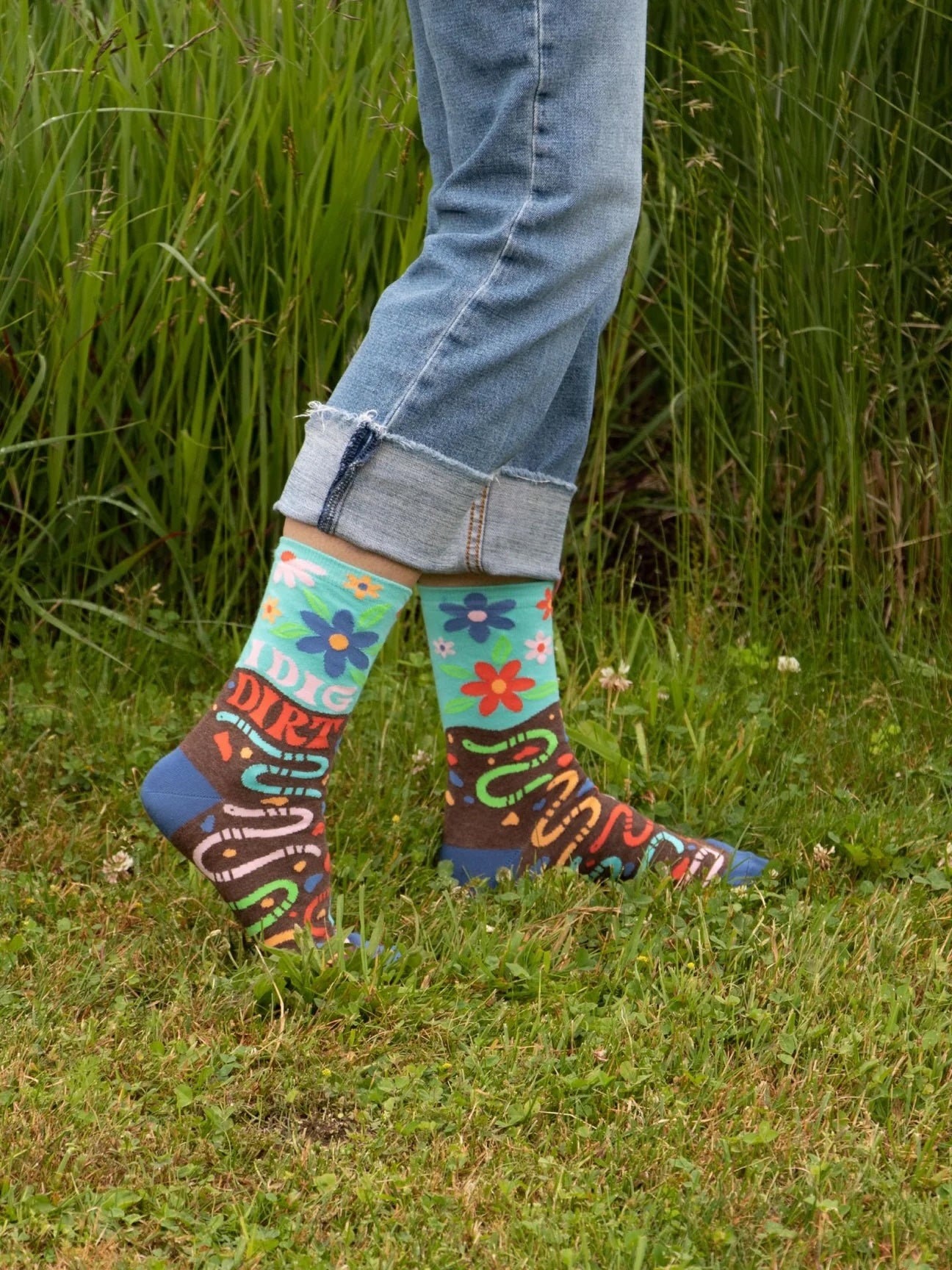 BlueQ Women's Crew Socks - I Dig Dirt