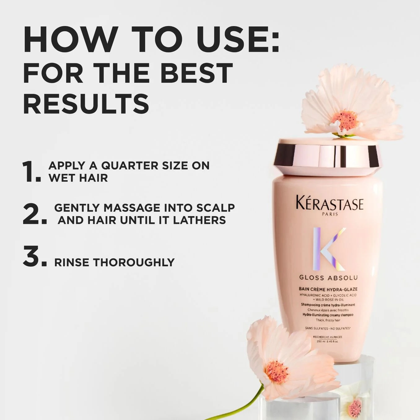 Kérastase Gloss Absolu Bain Creme Hydra-Glaze · Anti-Frizz Shampoo