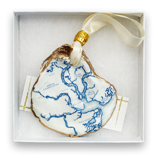 Oyster Shell Ornament - Map