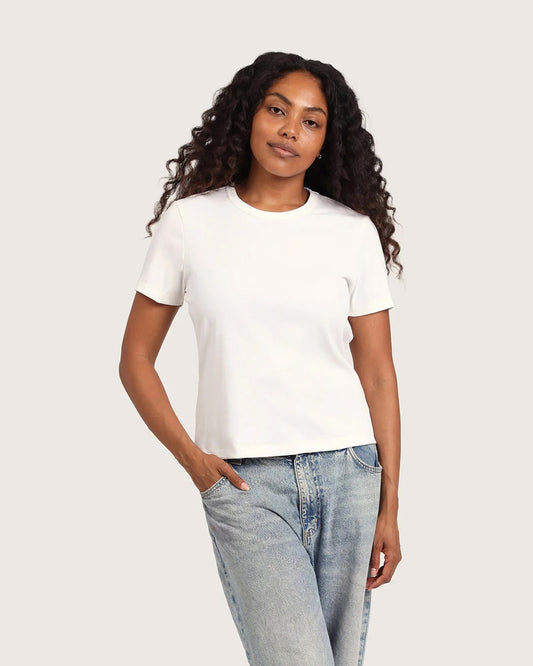 Boody Ribbed Crew Neck T-Shirt - White