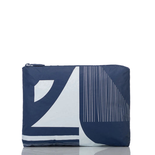 Aloha | Mid Pouch | Dockside · White on Navy