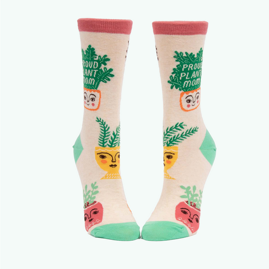 BlueQ Women's Crew Socks - Proud Plant Mom